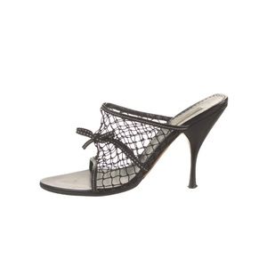 Prada Mesh fishnet Heels with bow detail, size 8